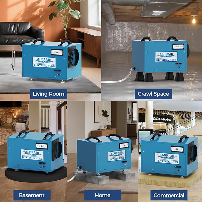 ALORAIR Wi-Fi Crawlspace Dehumidifier, 113 Pint with Drain Hose for Crawl Space, Basement, Commercial and Water Damage Restoration, Compact and Portable, Auto-Defrost - Image 6