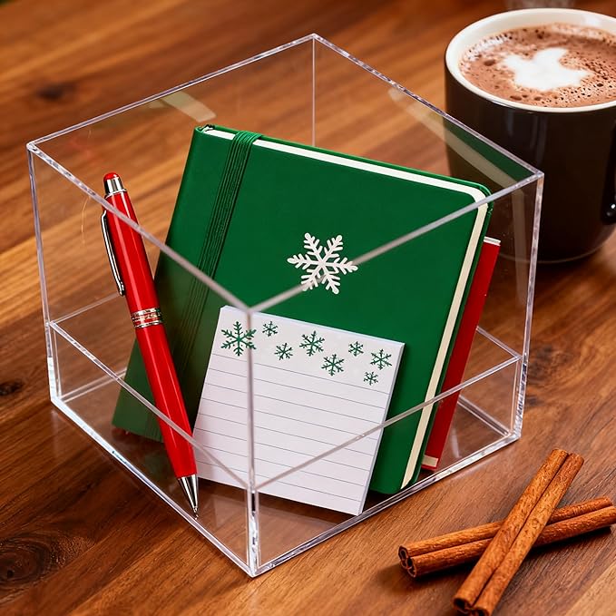 Acrylic Box Clear Display Boxes with Lids 4.73x4.73x4.73Inch Plastic Square Containers, Decorative Boxes Large Acrylic Storage Boxes for Collectibles,Wedding, Valentine's Day Party, Treats, Jewelry - Image 7