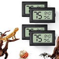 4 PCS Rectangle Reptile Thermometer and Humidity Gauge for Bearded Dragon Accessories, Reptile Tank Accessories for Jumping Spider, Leopard Gecko, Hermit Crab, Gecko, Ball Python, Lizard by BSRESIN
