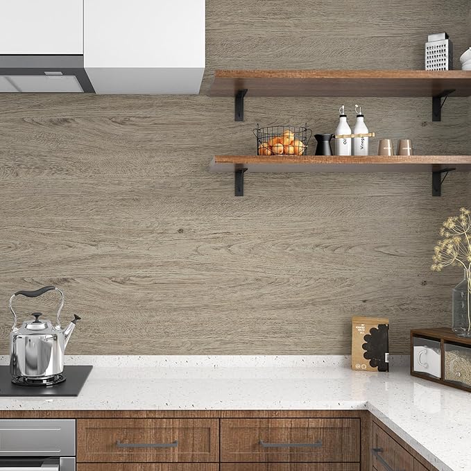 WESTICK Wood Walllpaper Peel and Stick Modern Wood Grain Contact Paper for Cabinets Kitchen Countertop Peel and Stick Wooden Wallpaper for Walls Bedroom Bathroom Vanity Vinyl Roll 15.8" x 393" - Image 5