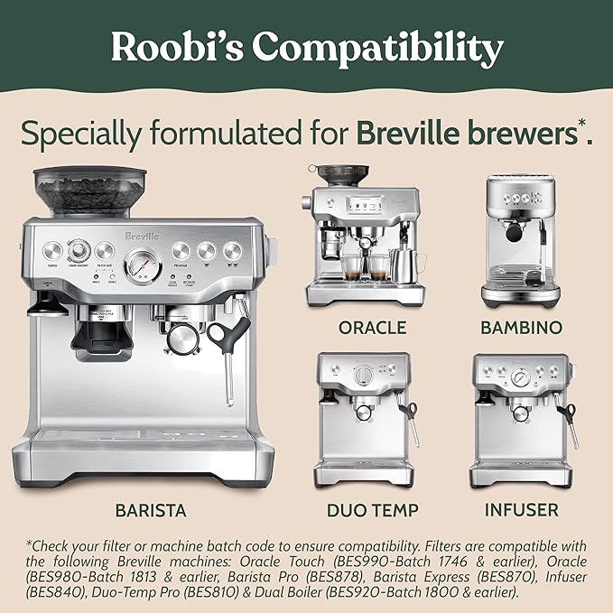 Roobi Breville Compatible Espresso Machine Cleaning & Maintenance Kit. Includes 52 Breville Cleaning Tablets and 6 Water Filters. Carbon Neutral. 1 Year Supply. - Image 8