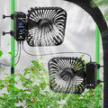 6" Grow Tent Fan with Temp & Humidity Display, Auto Temp & Humidity Control, 4 Speeds, 90° Oscillation, 2-Pack by DAOTAILI