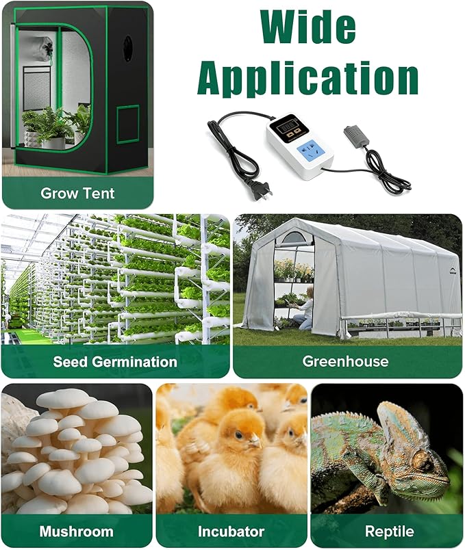 Humidifier Accessories Digital Humidity Controller for Grow Tent with Humidity Sensor, Easy-to-Use Humidifier Controller, Optimal Humidity Control for Mushroom, Greenhouse, and Reptile Environments! - Image 5