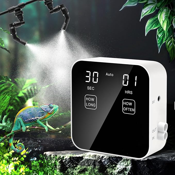 Reptile Mister Automatic, Quiet Reptile Misting System with Timer, Reptile Fogger Humidifiers with Fine Water Mist Nozzles, Terrarium Mister Humidifiers with Water Shortage Protection - Image 8
