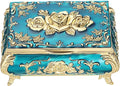 Hipiwe Vintage Metal Jewelry Box Small Treasure Chest Case Trinket Organizer Earrings Necklace Bracelet Storage Box Ring Box Holder Keepsake Box for Women by Hipiwe