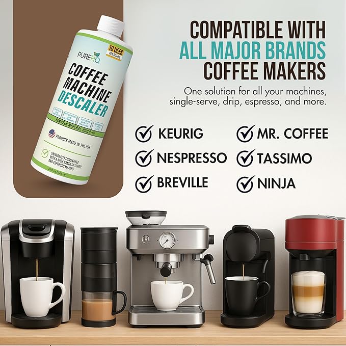 Coffee Machine Descaler (2 Pack) - 20 Uses - Keurig Descaling Solution - Universal Descaler for Keurig, Nespresso, Delonghi, Breville and All Single Use Coffee and Espresso Machines - Made in USA - Image 2