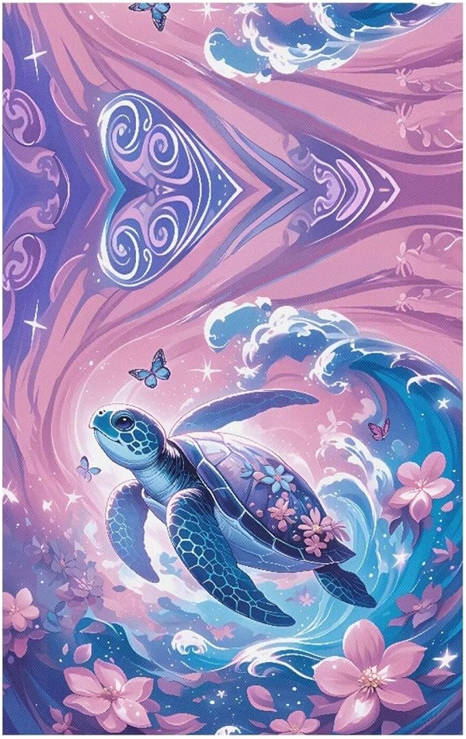 Sea Turtle Headrest Cover for Couch Non-Slip Flower Pink Furniture Slipcover Wear Resistant Headrest Protector Washable Fabric Furniture Slipcover Home Office Decoration - Image 7