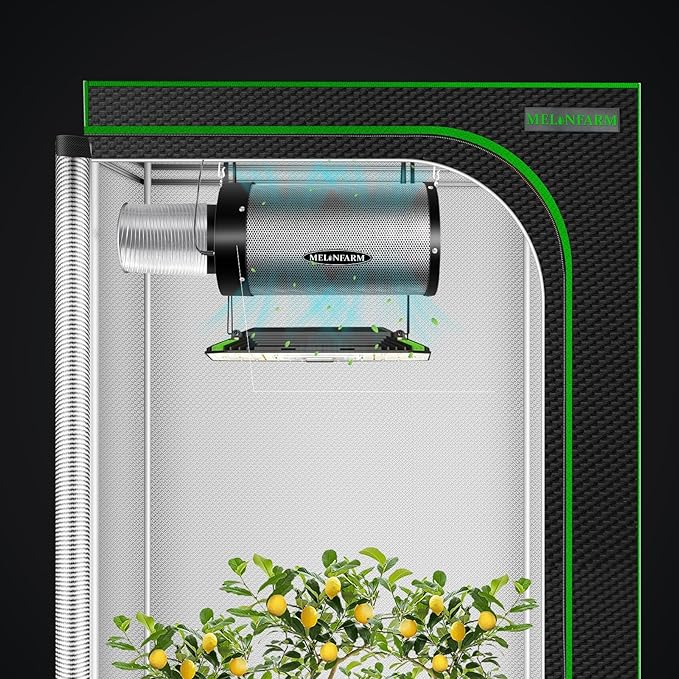 MELONFARM 4 inch Air Carbon Filter Smelliness Control with Australia Virgin Charcoal, Built-in 14cm Fan Low Nois and Speed Controller, Smelliness Scrubber for Inline Duct Fan, Grow Tent 4" x 12.6" - Image 7