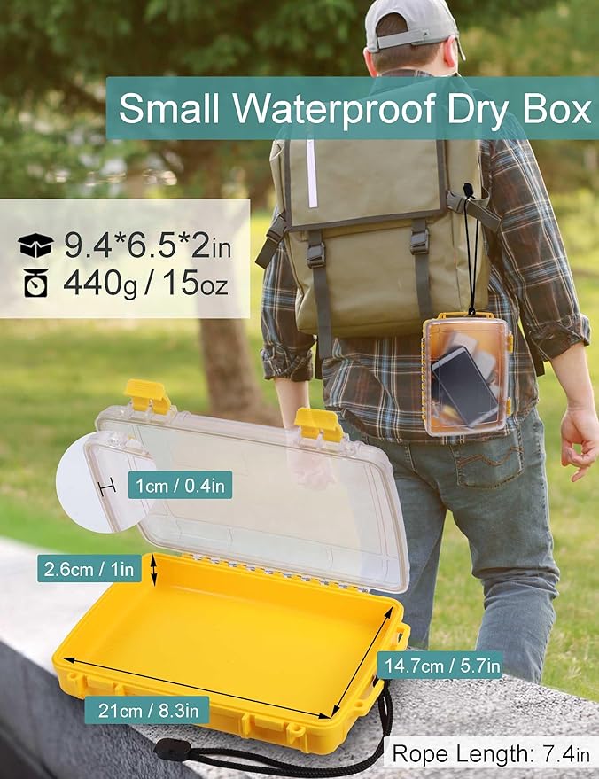Avlcoaky Dry Box Waterproof Dry Boxes Small Waterproof Watertight Containers for Kayaking & Boating Waterproof Case Outdoors Dry Storage Box - Image 2