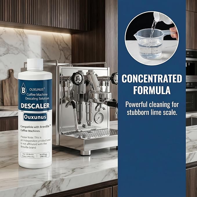 Descaling Solution Compatible with Breville Coffee Machines, 16.9 fl oz Concentrated Liquid with Citric Acid, Eco-Friendly 4 Use Bottle (1) - Image 2