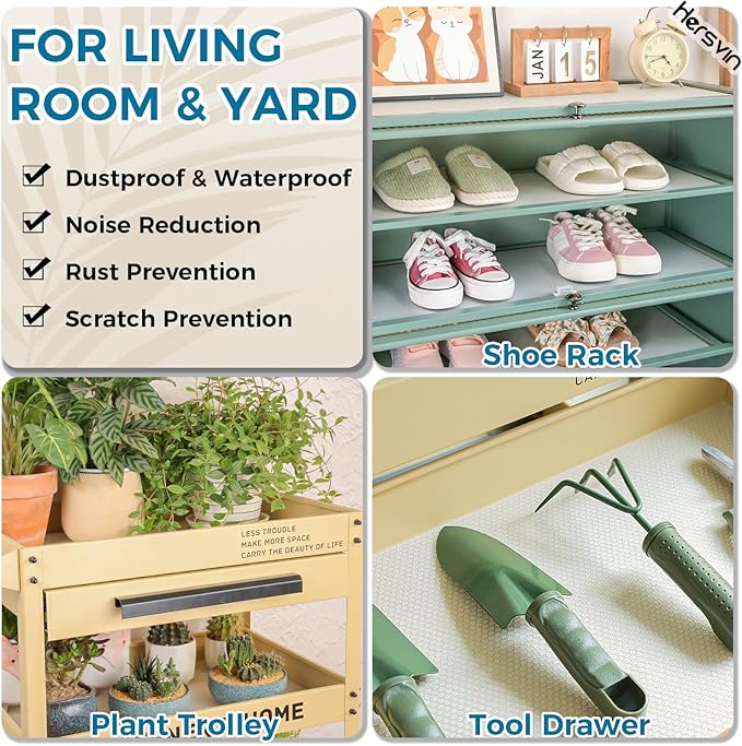 Hersvin Shelf Liners, 22in x 20ft Kitchen Drawer Mats, Non-Adhesive EVA Cupboard Protector, Cabinet Lining, Refrigerator Liner (Clear Dot, 56x610cm) - Image 9