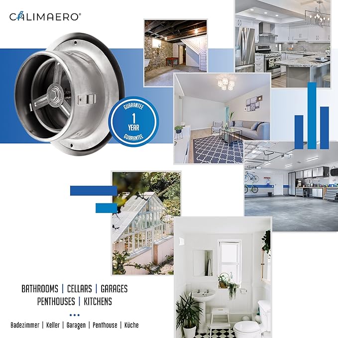 calimaero® TVE 4" Stainless Steel Vents, Round Adjustable Wall Air Vent Ventilation Cover Vents for HVAC Fits Only with Metal Ducts - Image 5