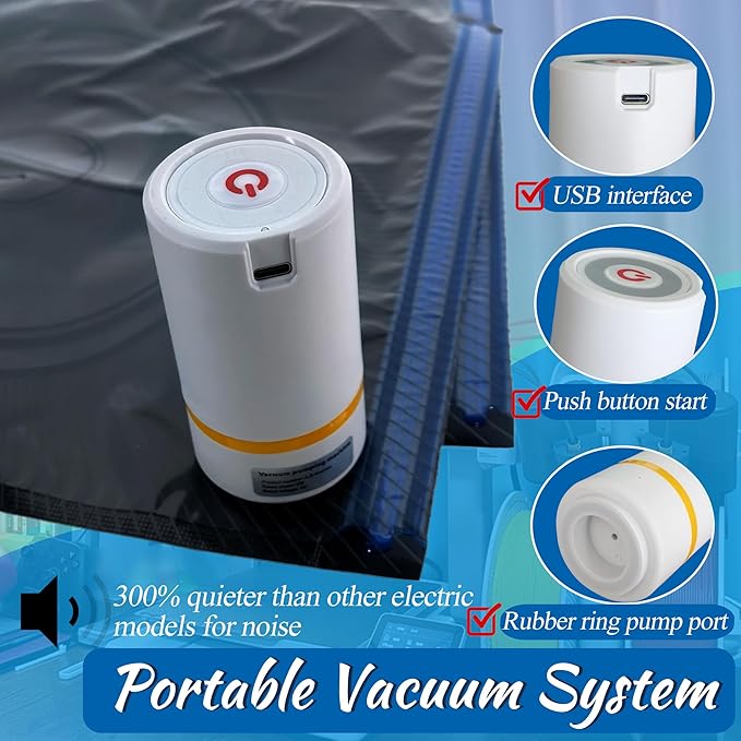 30 Sets of Upgraded Filament Storage Light-Proof Vacuum Bags for 3D Printer, Keep Dry, Avoid Light, Includes 30 Vacuum Storage Bags, 1 Pump, 30 Desiccants, 5 Clips, 2 pens, 13.4x12.6 inch - Image 4