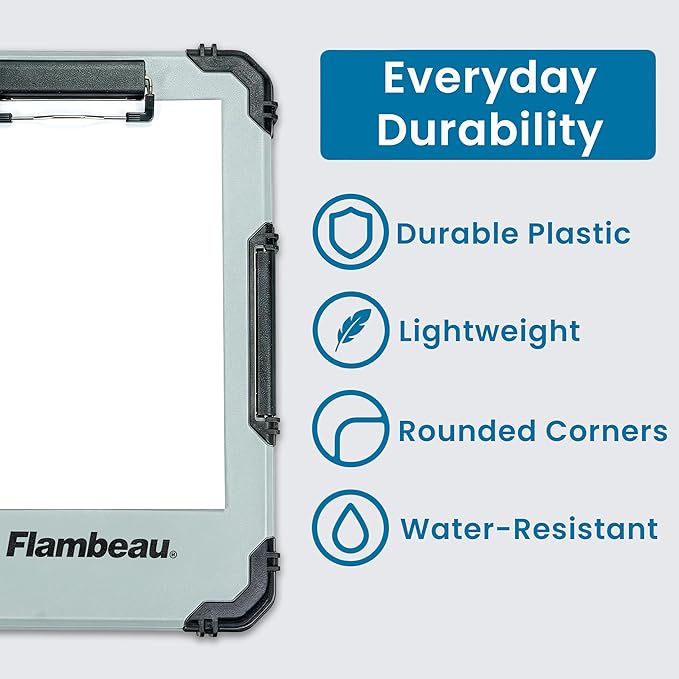 Flambeau Heavy-Duty Contractor Clipboard Document Holder, Portable Storage Organizer for Papers, Receipts & Forms | Office, School & Jobsite Use, Grey - Image 3