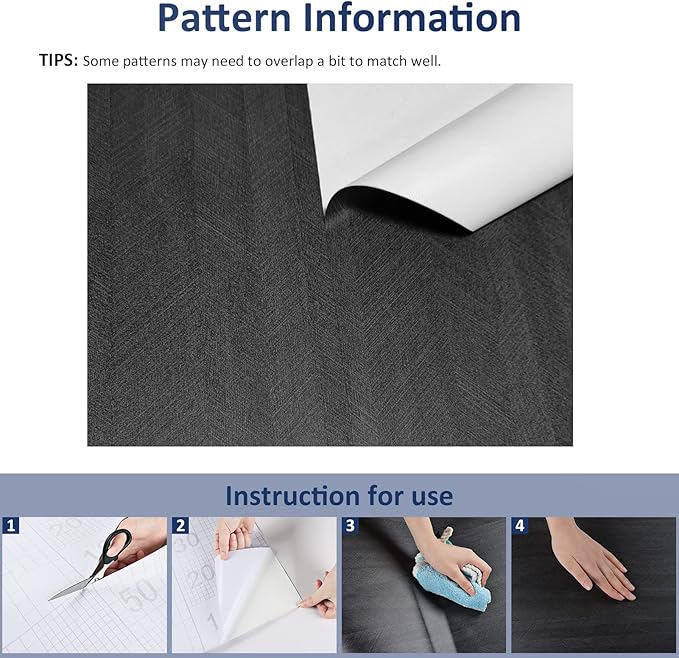 WESTICK Black Wood Countertop Contact Paper Peel and Stick Wallpaper Waterproof Self Adhesive Faux Wood Grain Contact Paper for Countertops Kitchen Cabinets Wall Furniture Wooden Vinyl Wrap 15.8"x393" - Image 7