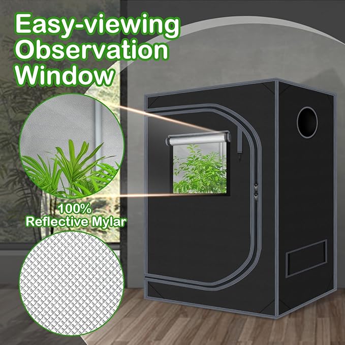 Grow Tent 36"x60"x78" Growing Tents for Indoor Plant 600D Mylar Hydroponic High Reflective Grow Room for Plant Fruit Flower Veg Growing - Image 4