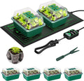 VIVOSUN 6-Pack Seed Starter Trays with 10"x20.75" Seedling Heat Mat, Self-Adjusting Dual Digital Display Temperature Controller, 72-Cell Seed Starter Kit with Humidity Dome, Reusable Propagation Trays by VIVOSUN