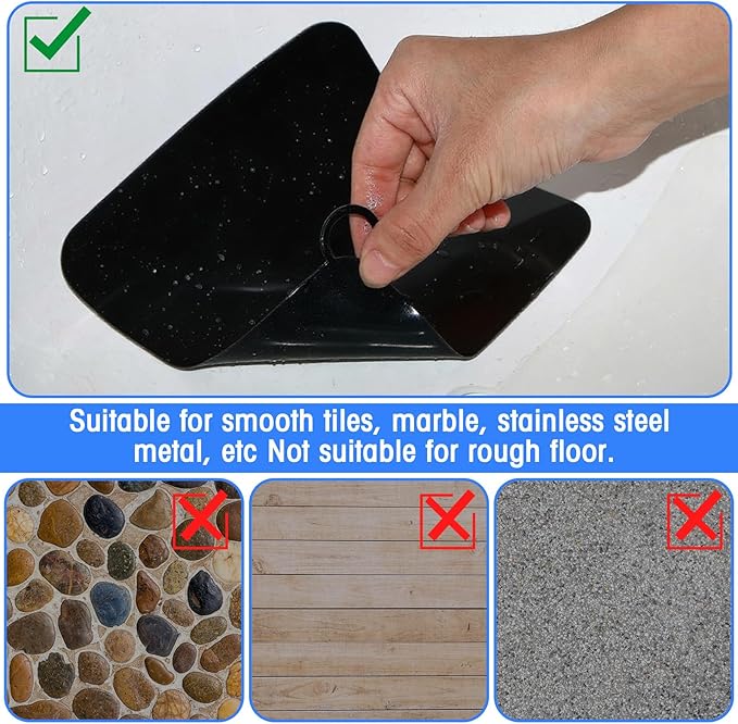 Yinkin 6 Pcs Drain Covers to Keep Bugs Out Silicone Shower Floor Tub Stoppers Bathtub Drain Stoppers Sewer Anti-Odor Mats Deodorizing Plugs for Bathroom(6 x 6 Inch,Square,Black) - Image 5