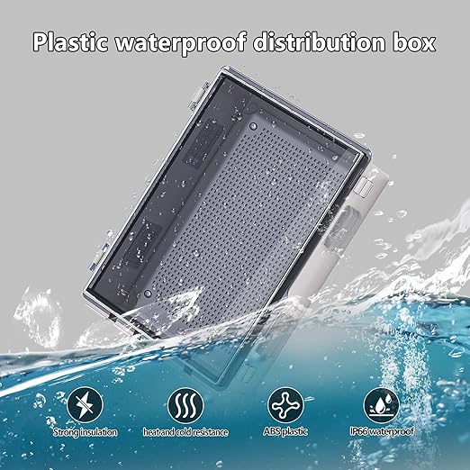 ABS Electrical Junction Box, Ventilated Design, Cable Grommets, IP65 Waterproof Enclosure, Indoor/Outdoor Use with Mounting Panel. (Clear Cover, 15.7"x11.8"x7.1") - Image 3