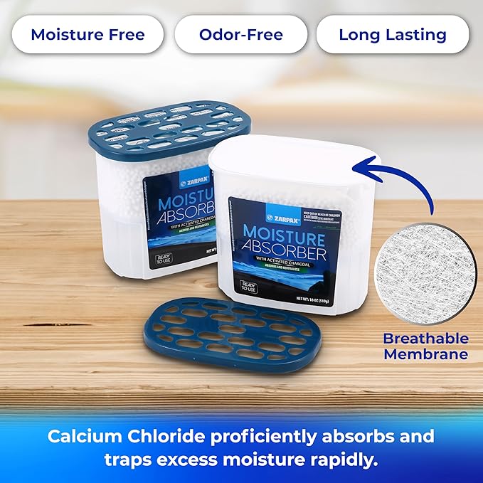 Moisture Absorber Activated Charcoal 18 oz/510g | Removes Moisture, Damp, Humidity & Odors | Odor Absorber | Moisture Trap for Bathroom, Closet, Kitchen & Small Spaces | Set of 6 - Image 4