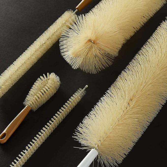 ALINK 5-Pack Bottle Brush Cleaner - Extra Long Bamboo Handle Water Bottle Straw Cleaning Brush for Washing Narrow Neck Beer Wine Decanter, Sports Bottle, Thermos, Flask, Jug - Image 8