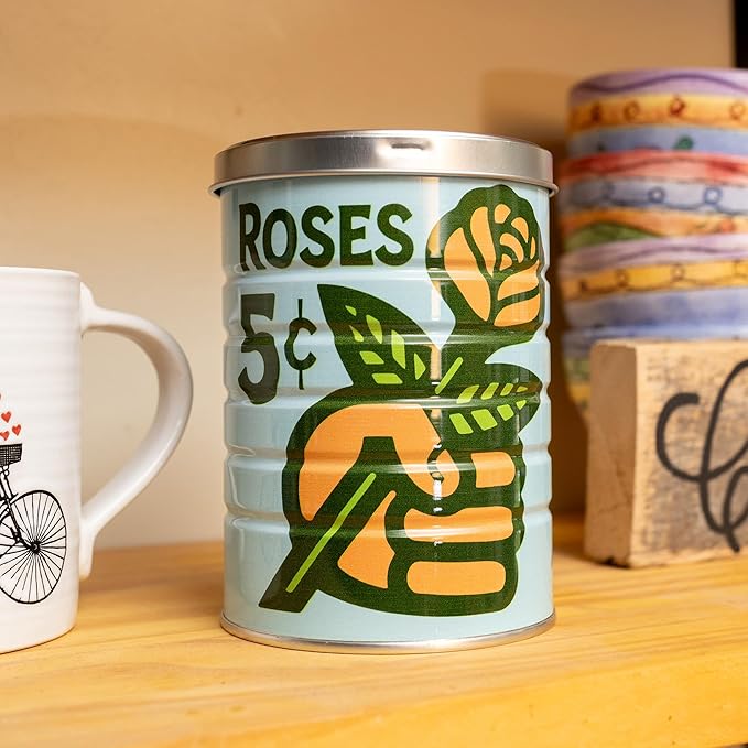 Retro Tin Can, Studio MPLS Designs, Collectable, Peel & Stick Valved End with Metal Lid, 8-12oz (4.0625 x 5.5 in) (Get a Grip Design) - Image 6