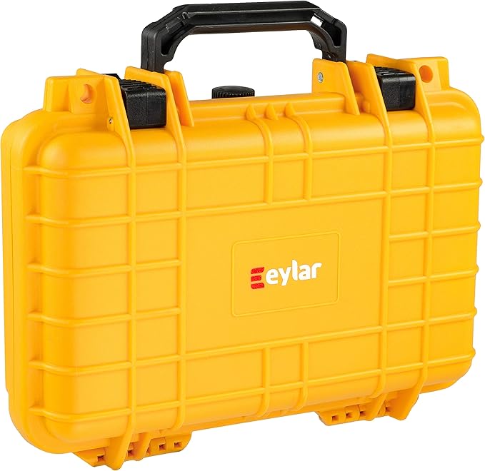 Eylar Protective Gear and Camera Hard Case Waterproof Dry Box with Foam 11.6 Inch 8.3 Inch 3.8 Inch (Yellow) by Eylar