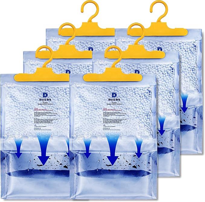 Dry & Dry Moisture Absorbers Dehumidifiers for Home, Basement, Bedroom, Small Dehumidifiers - Moisture Absorbers - White - 6 Packs (14 ounce/pack) - Image 2