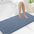 Smiry Luxury Chenille Bathroom Rugs 47x20, Extra Soft and Absorbent Shaggy Bath Mat, Machine Washable, Non-Slip Plush Carpet Runner for Tub, Shower, and Floor, Home Decor Accessories, Grayish Blue by Smiry