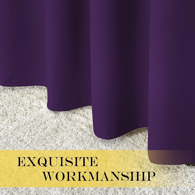 NICETOWN Patio Door Curtain Sound Blocking, Bedroom Privacy Room Divider Curtain, Thermal Insulated Blackout Closet Sliding Door Shade (1 Panel, 100" Wide x 120" Long, Royal Purple) - Image 5