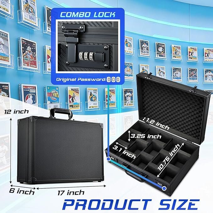 Card Storage Box for 3" x 4" 35pt Toploaders, Sports Cards Case with Lock, Trading Card Storage Box Holds 750 Top Loaders or 190 Magnetic Holders, Card Collection Box for Collectors, X-Large - Image 4