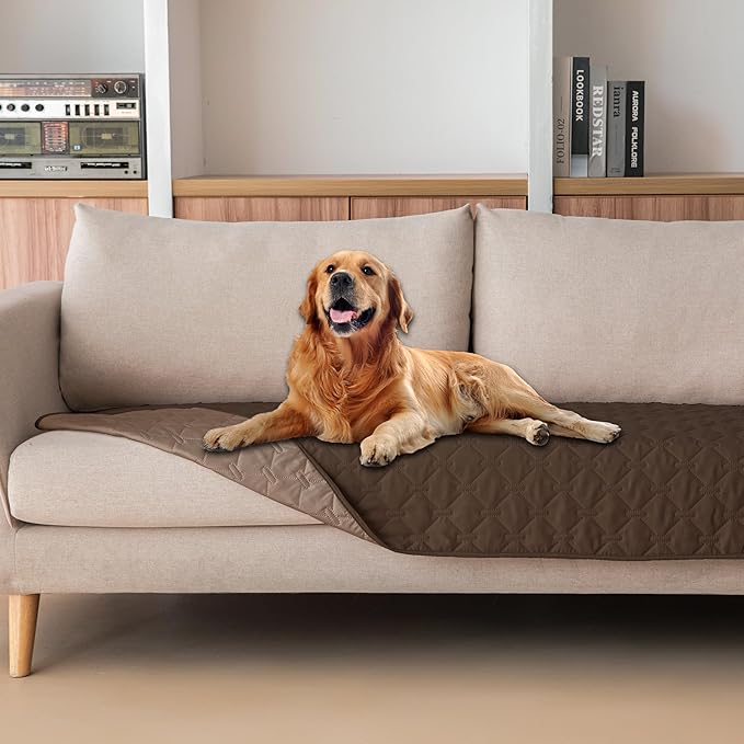 gogobunny 100% Double-Sided Waterproof Dog Bed Cover Pet Blanket Sofa Couch Furniture Protector for Puppy Large Dog Cat, Reversible (30x70 Inch (Pack of 1), Dark Chocolate/Light Chocolate) by gogobunny