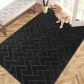 PURRUGS Easy Care Area Rug 4ft x 6ft, Non-Slip Machine Washable Entry Rug, Dog Door Mat, Stain Resistant Accent Rug for Hallway, Bedroom, Living Room and Mudroom, Black by PURRUGS