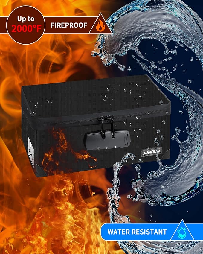 JUNDUN Index Card Holder with 48 Pieces 4x6 Inch Index Cards Dividers,Collapsible Fireproof Index Card Box with Lock fits 1200 4x6-Inch Flash Cards - Business, or Note Card Storage Boxes - Black - Image 7