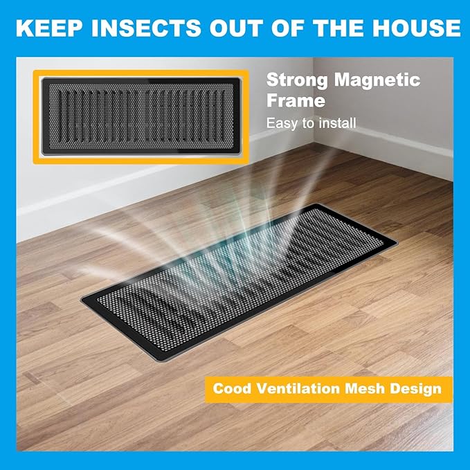 4 PCS DIY Magnetic Vent Covers-13.8" x 11.8" Customizable Air Register with Easy-to-Cut Mesh & Magnetic Strips, Create Perfect Fit for Floor/Wall/Ceiling Vents, Ideal for Custom Home Vent Solutions. - Image 5