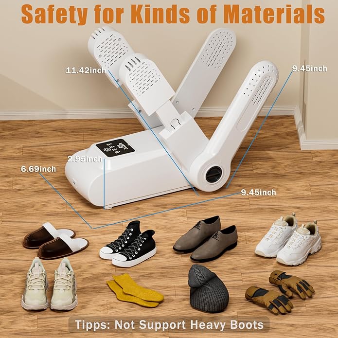 Boot Shoe Dryer - 3-4 Heat Settings, 360° Rapid Drying, Auto Shut-Off & Timer for Sneakers, Work Boots, Gloves - Image 5