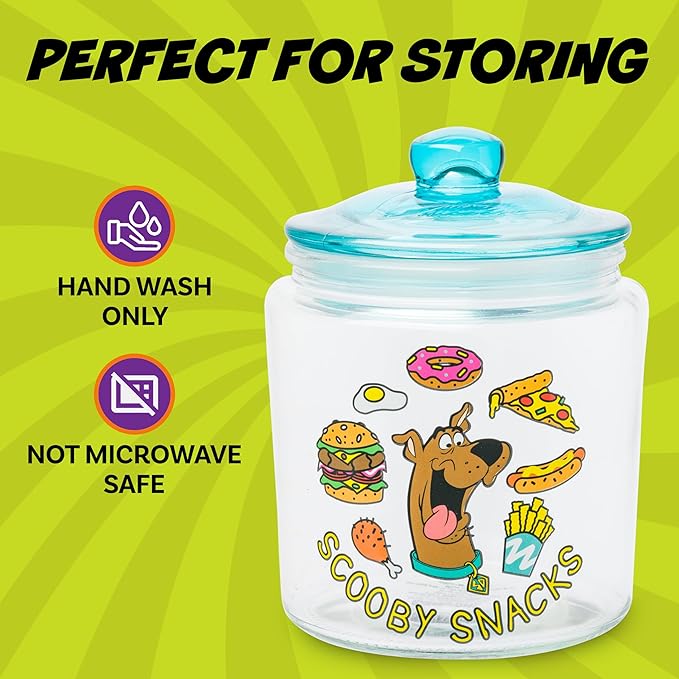 Silver Buffalo Scooby Doo Scooby Snacks Glass Cookie Snack Candy Jar with Lid (Small) - Image 4