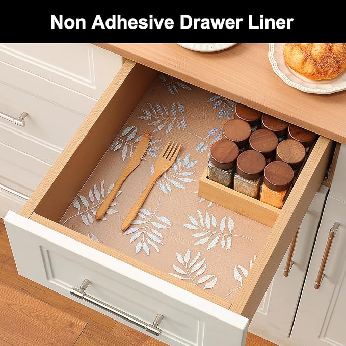 Cooyes Shelf Liner – Premium Non-Adhesive Cabinet & Drawer Liner for Kitchen – Waterproof Shelf Paper with Modern Pattern – Durable EVA Cabinet Mat – Easy to Cut （24" W x 120" L） - Image 5