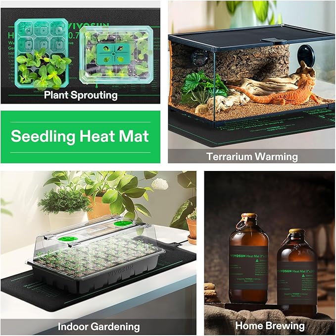 VIVOSUN 2-Pack 48" x 20.75" Durable Waterproof Seedling Heat Mat, UL & MET-Certified Warm Hydroponic Heating Pad for Germination, Indoor Gardening, Greenhouse - Image 6