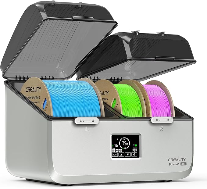 Creality Space Pi X4L Filament Dryer Box,4 Spool Capacity with Dual Independent Chambers,75°C Heating & Smart Energy-Saving Mode,Fits PLA,PETG,ABS,TPU,PA,etc | Solve Moisture,Clogs & Stringing by Creality
