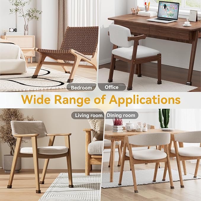24PCS Rectangular Chair Leg Floor Protectors, Furniture Sliders, Non-Slip Felt Furniture Pads for Hardwood Floors, Silicone Cap Covers to Protect Floors,(Fit L :1.34-1.57", W: 0.87-1.18") - Image 7