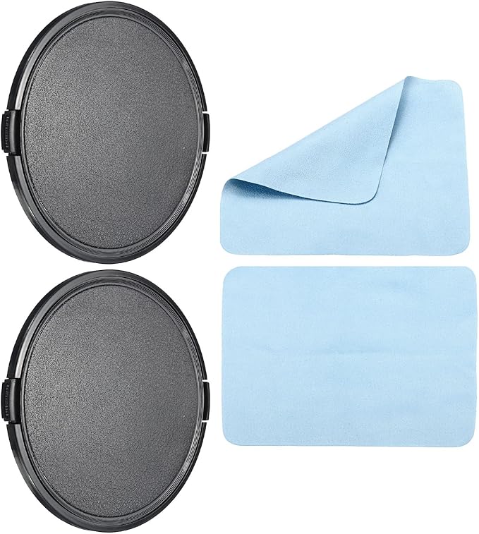PATIKIL Camera Lens Cap, 2 Pack Sides Pinch Front Lens Cover with Microfiber Cleaning Cloth for 105mm Thread Universal DSLR Lenses for Nikon, for Fujifilm, for Pentax, for Leica by PATIKIL