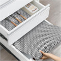 Drawer and Shelf Liner, Non-Slip Kitchen Cabinet Liners Non-Adhesive Thick Strong Grip Waterproof Washable Mats Protect Dresser Shelves Cupboard Bathroom Cabinets, Black & White, 18 in X 10 FT by ALIUNI