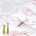 Shelf Liners for Kitchen Cabinets 17in x 20FT Non Adhesive Drawer Liner Red and White Floral Thickened Shelf Liner Paper Strong Non-Slip Easy to Clean for Tool Box with Knife and Tape Measure by Oneoftheworld