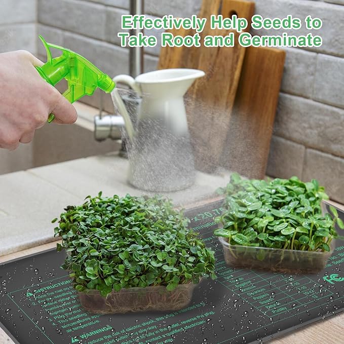Seedling Heat Mat Hydroponic Plants Heating Pad, Seed Starting Greenhouse and Germination, Waterproof Durable Heating Pad for Indoor Home Gardening Seed Starter(10“x20.75”) - Image 2
