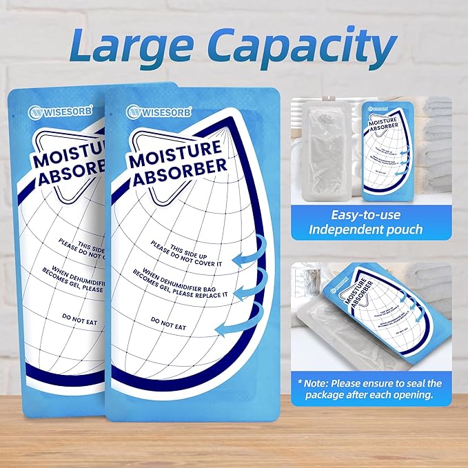 25 Gram 10 Packs Moisture Absorbers Packs, Leakproof Desiccant Dehumidifier Bags for Bathrooms, Basements, Rvs, Humidity Absorbers Packets for Closet - Image 9