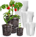 30 Packs 7/5/4 Inch Reinforced Clear Nursery Pots with Drainage Hole, Transparent Variety Pack Plastic Plant Pot Seedling Planter for Vegetable Propagation, Root Cutting, Seed Starting by Bluepro