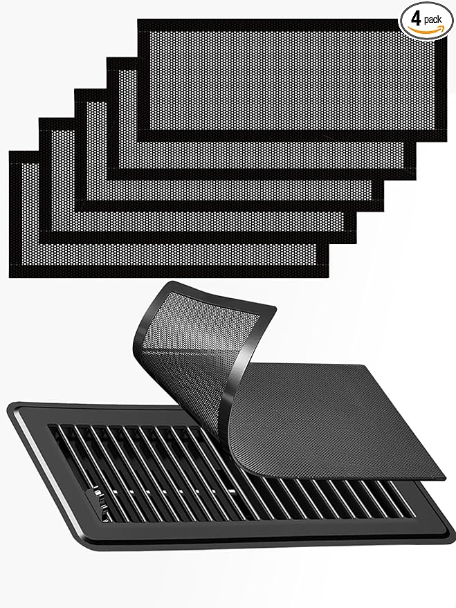 6-Pack Black Magnetic Vent Covers 7x13 Inch - Universal Fit for Floor, Wall & Ceiling Registers (7"-8" Width x 13"-14"Length) | High Airflow Mesh Design | Tool-Free Easy Installation by Unknown