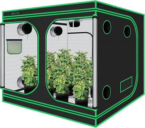 10x10 Grow Tent, 120"x120"x78" Growing Tent with Observation Window and Floor Tray for Hydroponics Indoor Plant Growing Large Grow Room by GreenHut