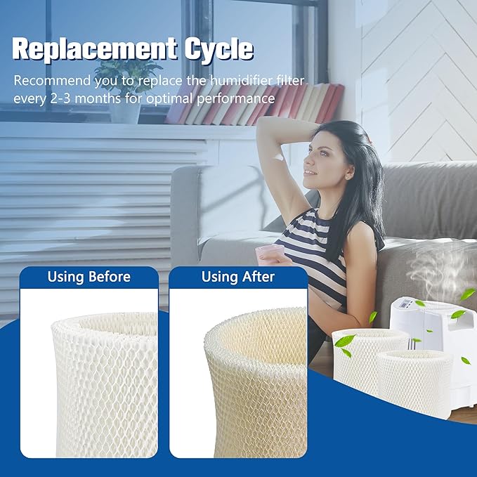 Funmit MAF2 Humidifier Wick Filter (4 Pack) Replacement for Esscik Air AIRCaire MiostAIR MA0800, MA0600, MA0601 15408, Replacement for Kenmore 17006, 29706, 29988 Series Humidifiers - Image 6
